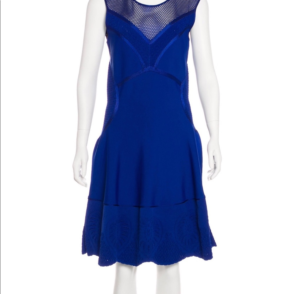 Roberto Cavalli Women’s Blue Jacquard Flare DressSize 12